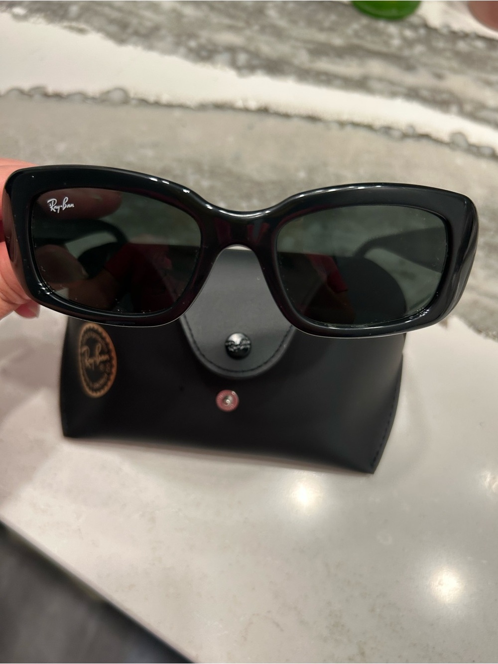 Ray-Ban Black Rectangle Sunglasses - Picture 4 of 6